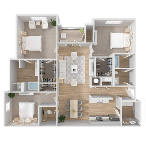 the living room floor plan of a 2 bedroom apartment